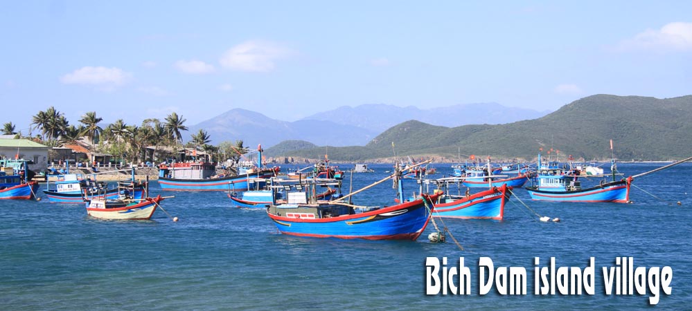 Bich Dam island village in the middle of Nha Trang bay